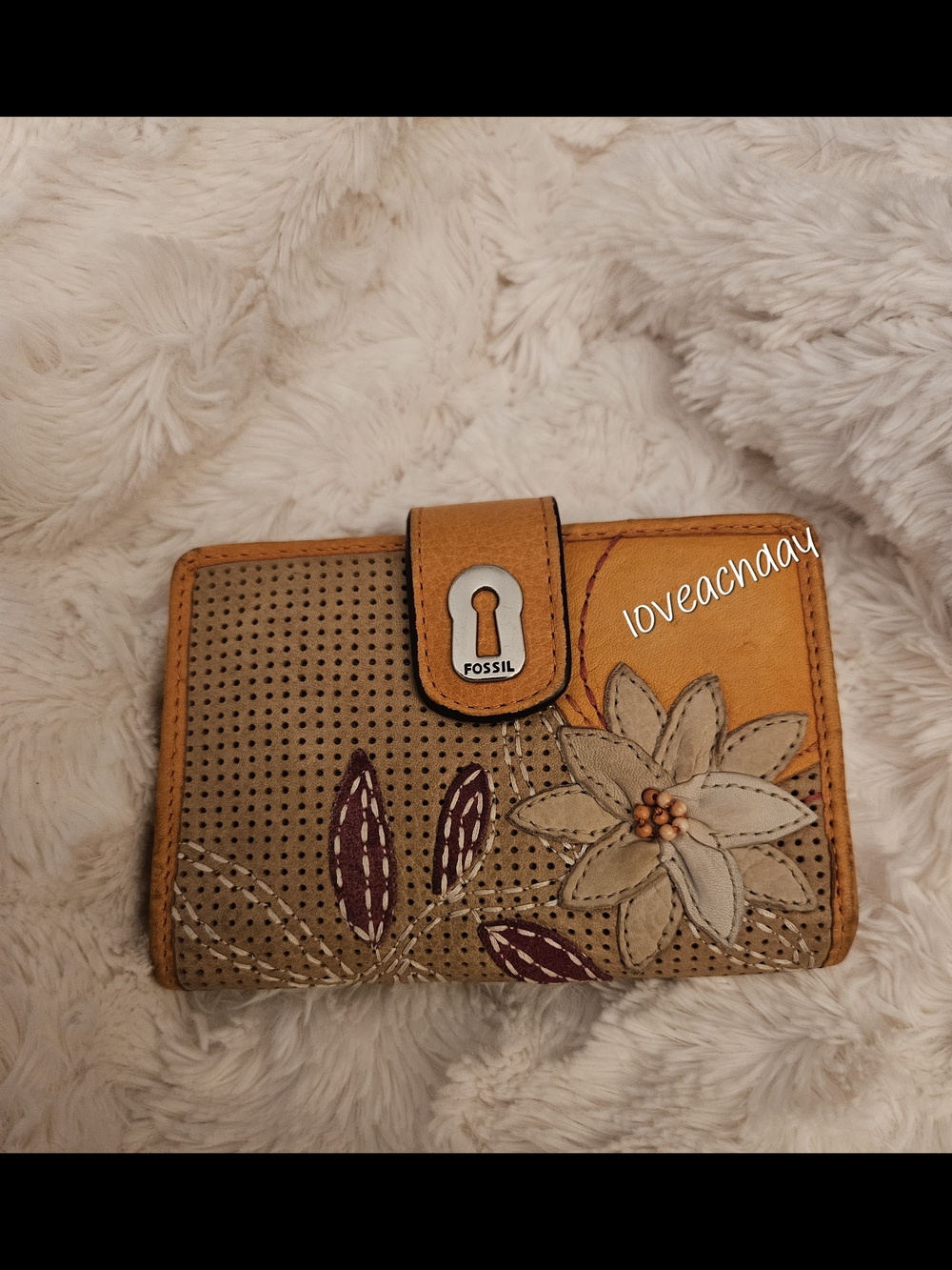 Fossil☆Vintage Floral Leather Wallet